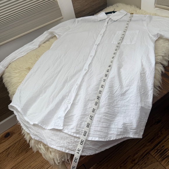 Z Supply Long White Button Down Shirt Size Small - Picture 5 of 6